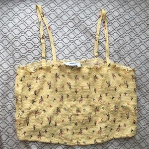 Yellow floral crop top